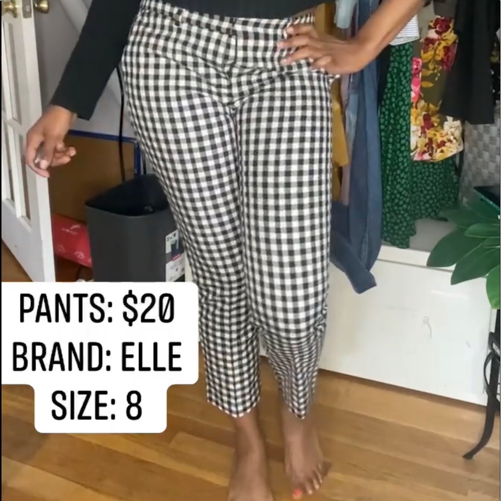 B&W GINGHAM PRINT trousers